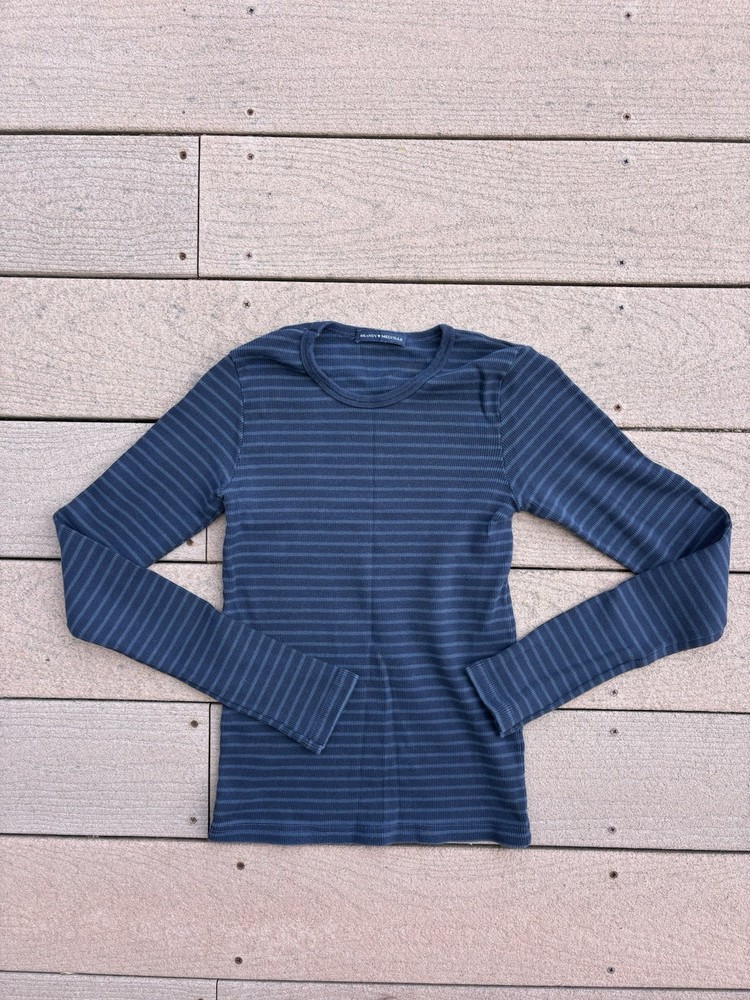 Brandy Melville Blue Striped Long Sleeve One Size Fits Off ￼