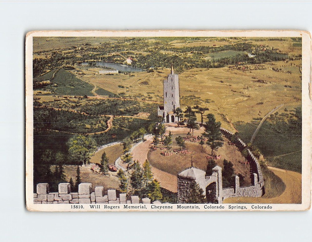 Postcard Will Rogers Memorial Cheyenne Mountain Colorado Springs USA America