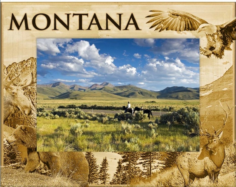 Montana Laser Engraved Wood Picture Frame Landscape (4 x 6)
