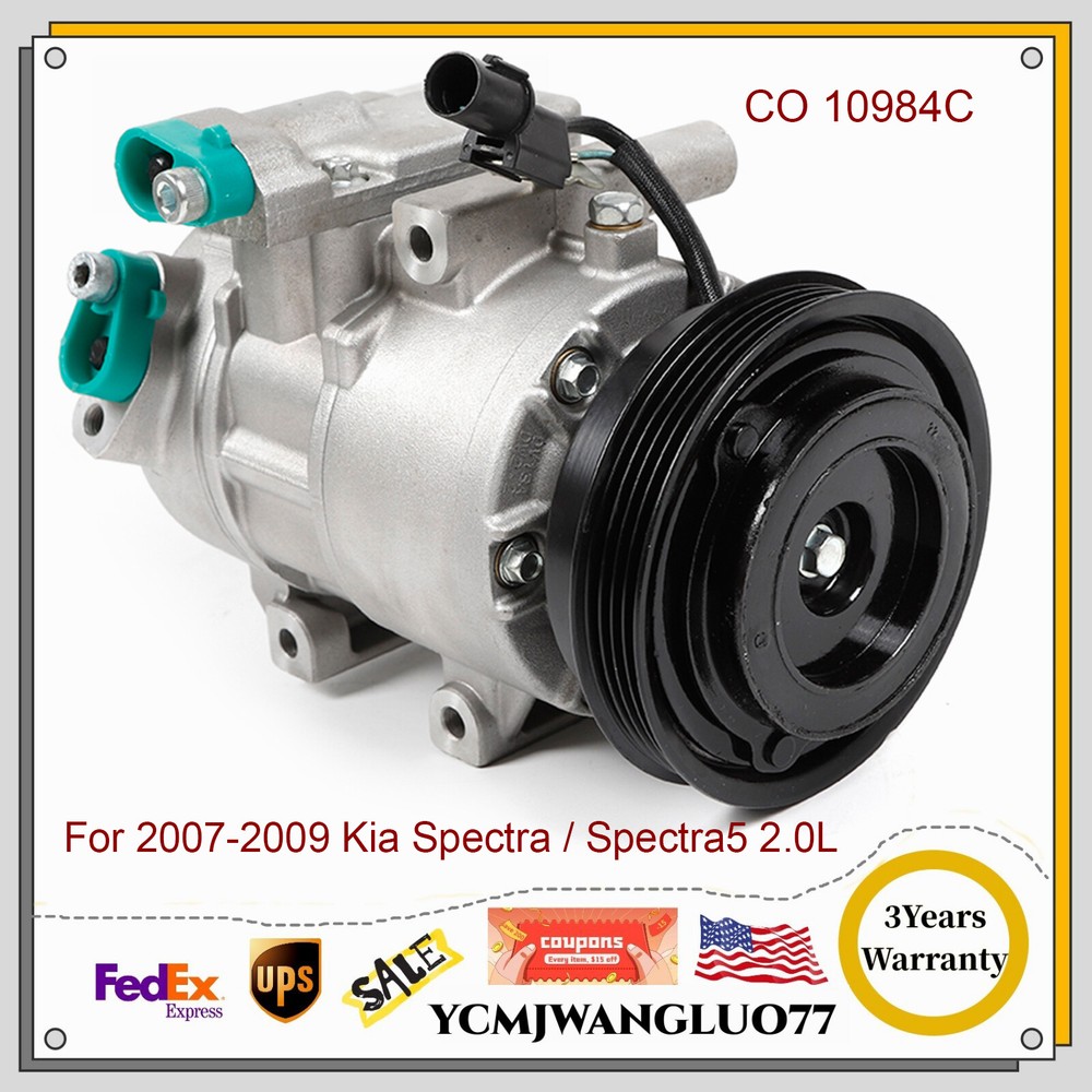 A/C Compressor W/ Clutch For Kia Spectra 5/Spectra 2.0L 2007 2008 2009 CO 10984C