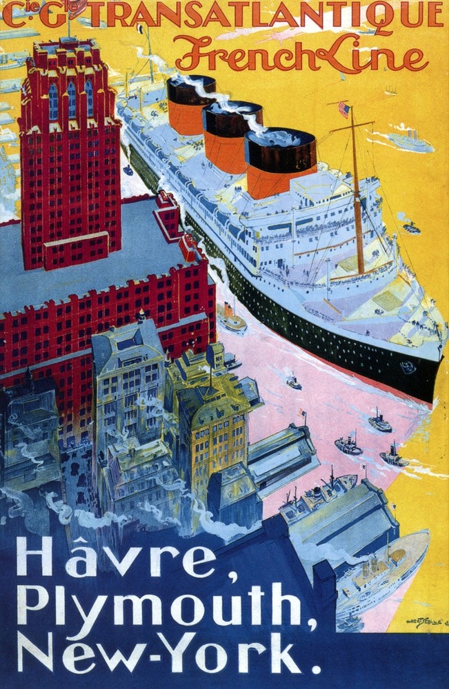 Decor Transatlantic French line Poster. Fine Graphic Design. Home Wall Art. 2053