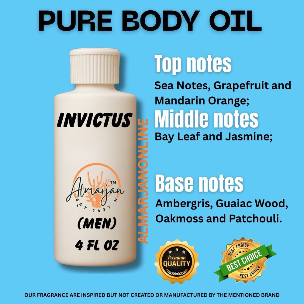 4 oz  Compare INVICTUS Cologne Body Oil Fragrance for Men