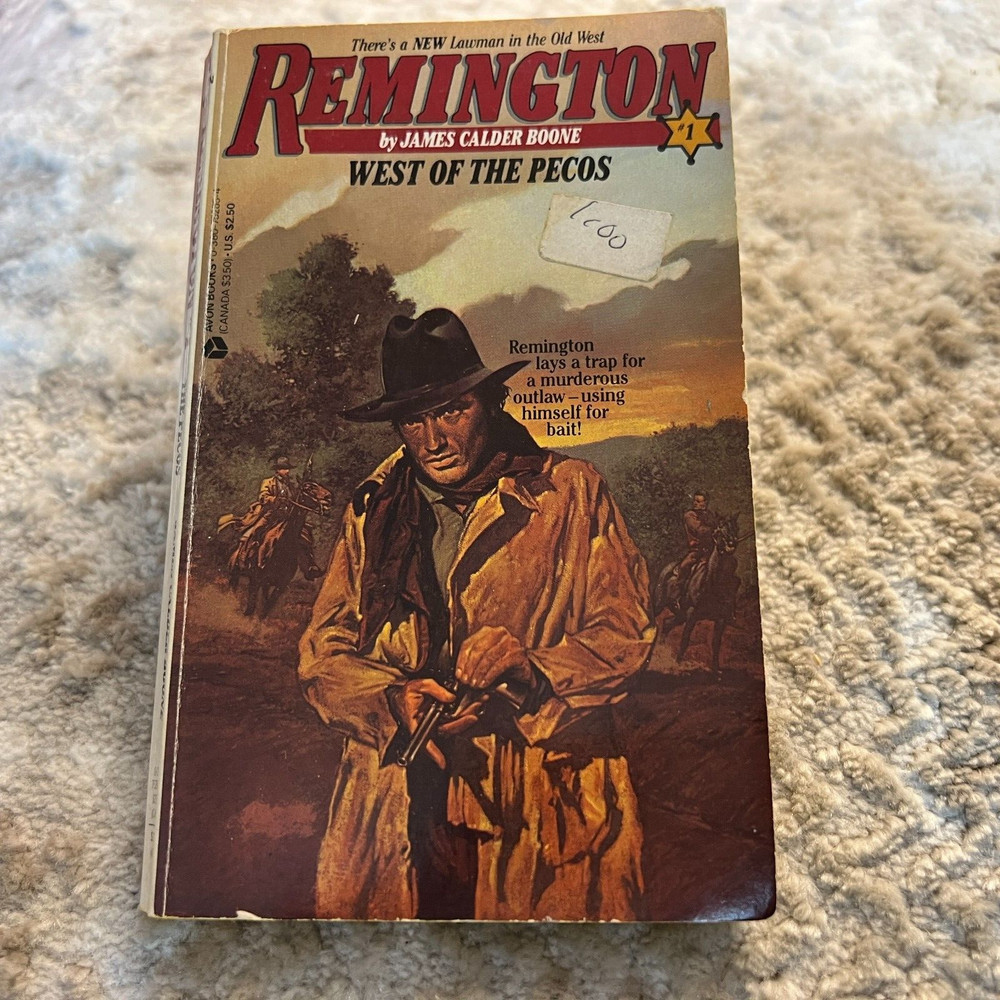 West Of The Pecos Western Paperback Book by James Calder Boone Avon Books 1987