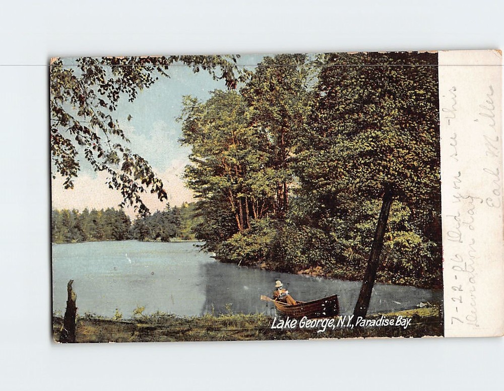Postcard Paradise Bay Lake George New York USA