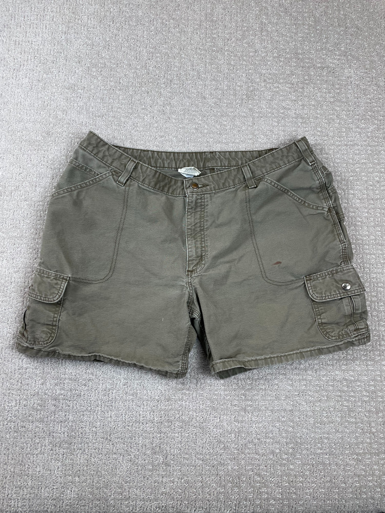Vintage Y2K Carhartt Shorts Womens Size 16 Cargo Brown Canvas Work WB164 LBR