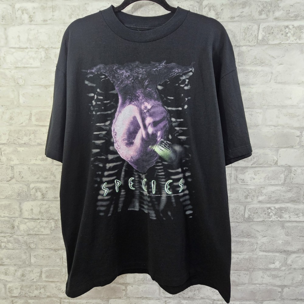 Vintage 1995 Species Movie Promo Tee Alien Sci-fi Horror XL