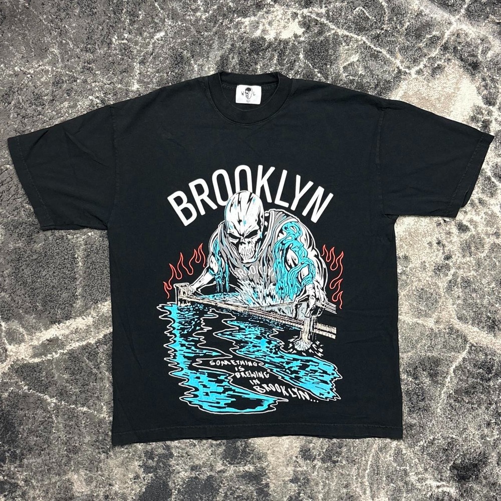 Warren Lotas Shirt Mens Large Brooklyn Nets New York City Black Basketball NBA