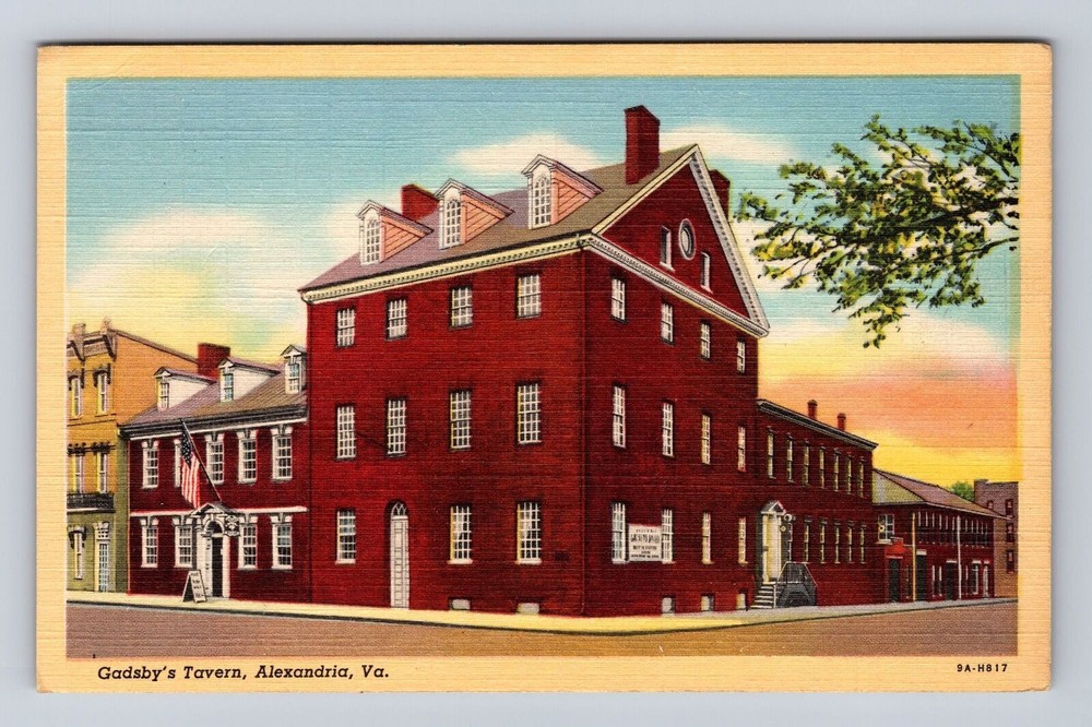 Alexandria VA-Virginia, Gadsby's Tavern, Antique, Vintage Souvenir Postcard