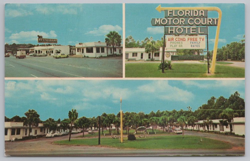 Roadside~Florida Motor Court Hotel Exterior Views~US Hwy 27 South~Vintage PC