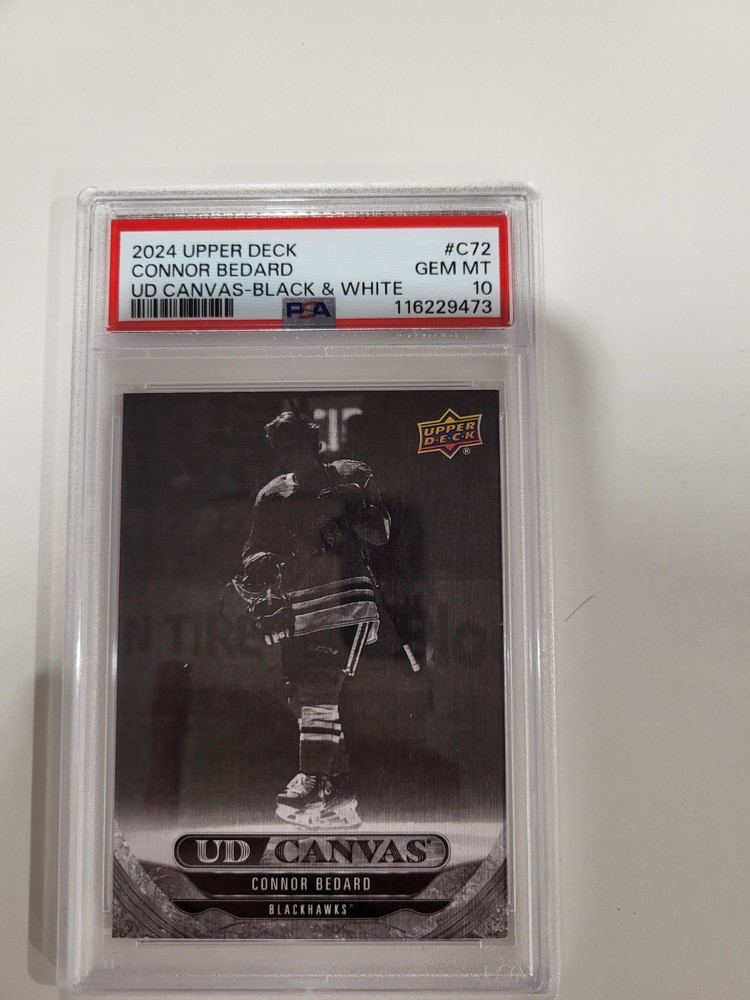 Connor Bedard UD Canvas Black Black C-72 Series One 2024-25 PSA 10