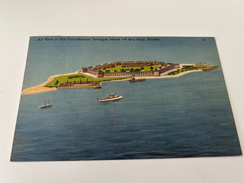 Air View of Old Fort Jefferson Tortugus Island of Key West Florida FL Postcard