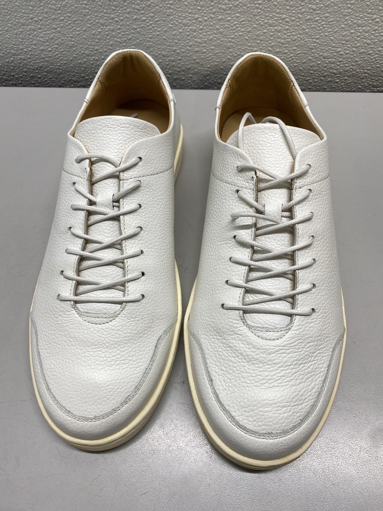 Luca Mens Terra Leather Low Top Classic Sneakers Size 11 All White