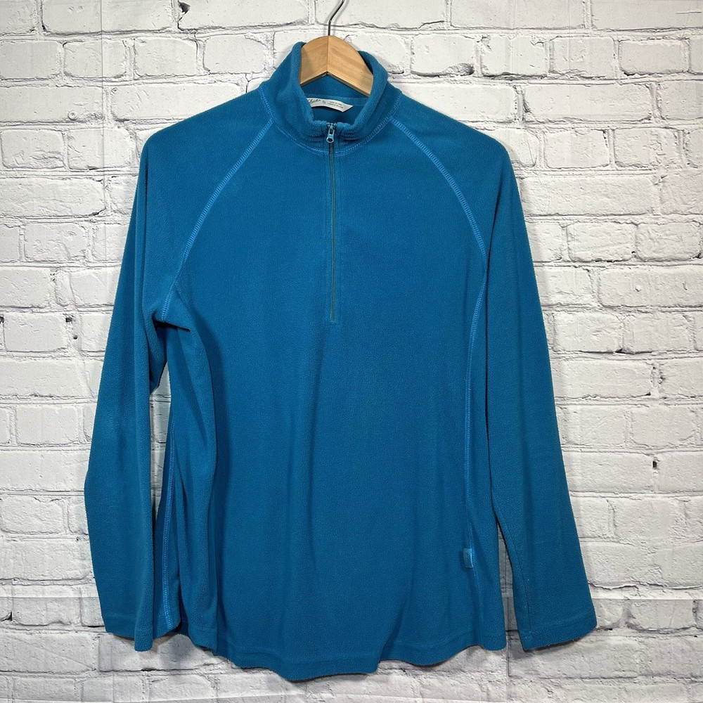 Woolrich 1/4 Zip Fleece Sweatshirt Womens Size XL Teal Mock Neck Pullover