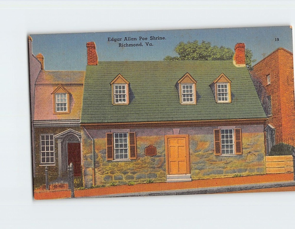 Postcard Edgar Allan Poe Shrine Richmond Virginia USA