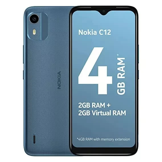 Nokia C12 (2GB +2GB Virtual RAM) All-Day Battery Android 12 octa-core processor