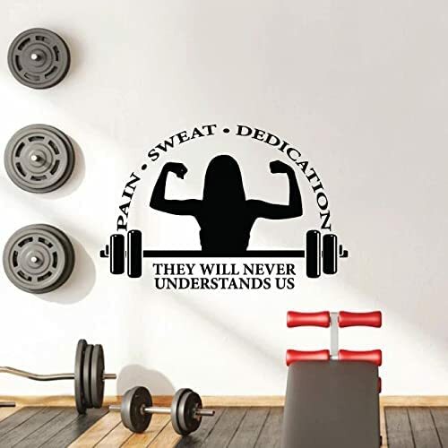 Workout Pain Exercise Motivation Vinyl Art Sticker for Gym Wall Decor