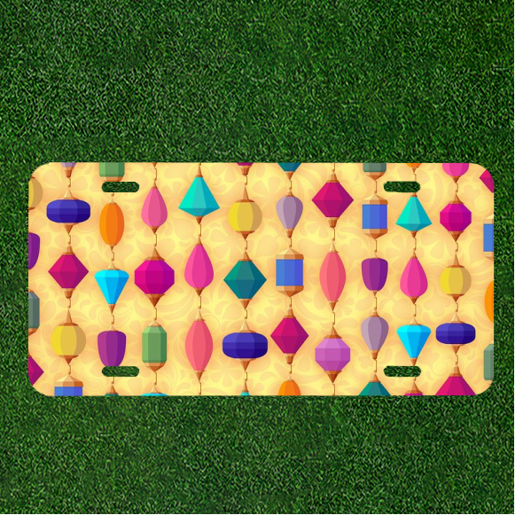 Custom Car License Plate with Colorful Jewels and Personalized Design