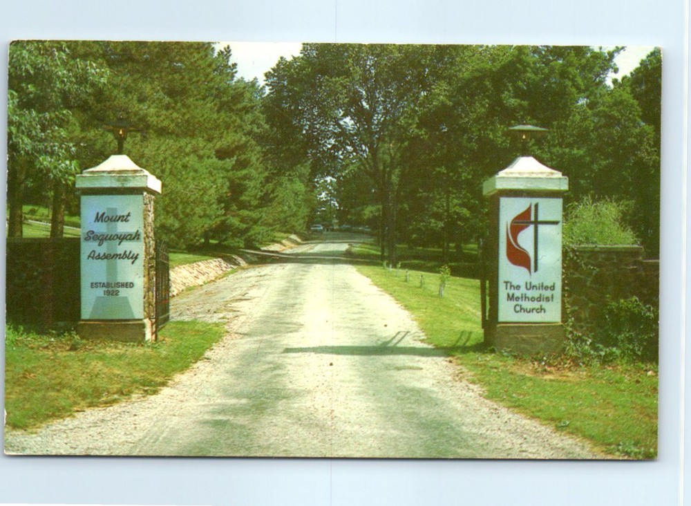 Postcard - Main Gate, Mount Sequoyah Assembly - Fayetteville, Arkansas