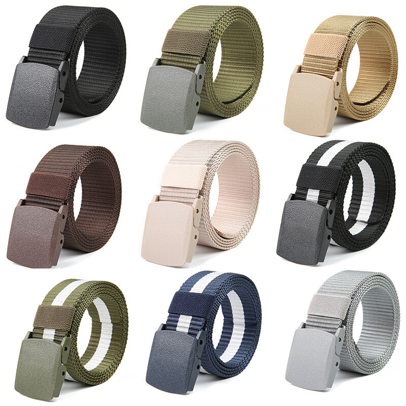 Men's Tactical Military Outdoor Combat Nylon Canvas Belt Metal Free Adjustable