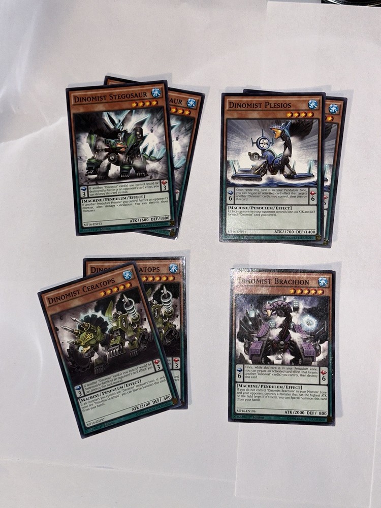 7 Yugioh Dinomist Pendulum Cards - 4 Types - Rare Collectible Lot