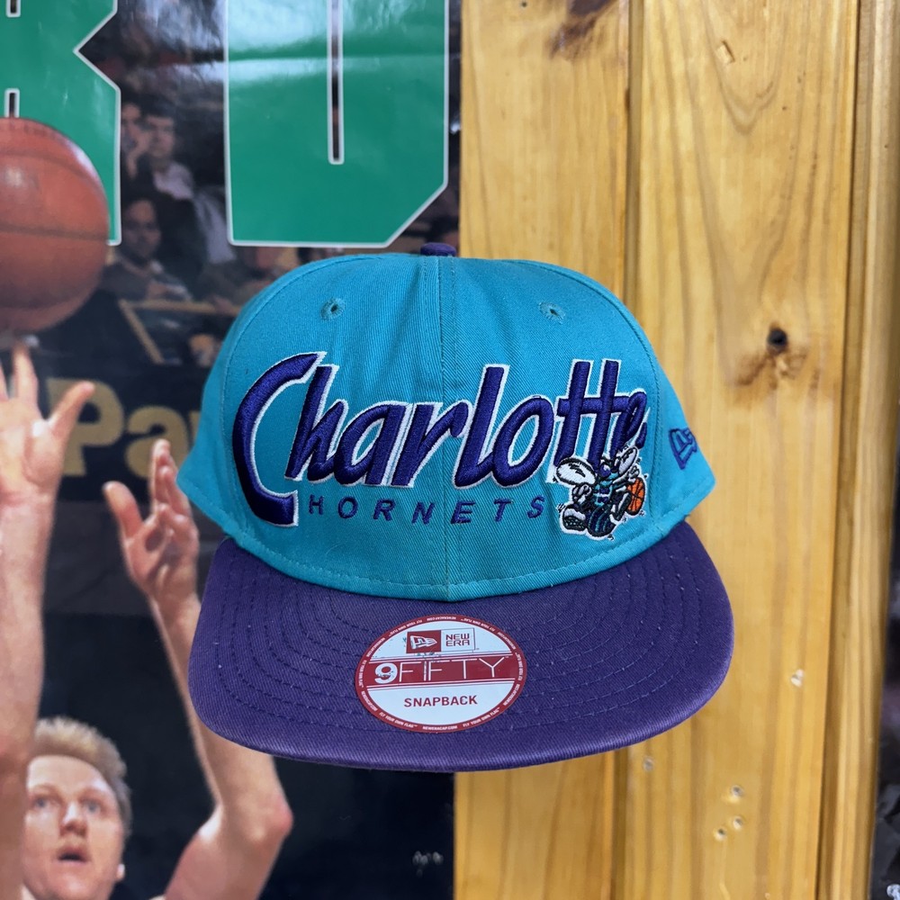 Charlotte Hornets Hat Cap Snap Back NBA Basketball Teal Purple Mens New Era
