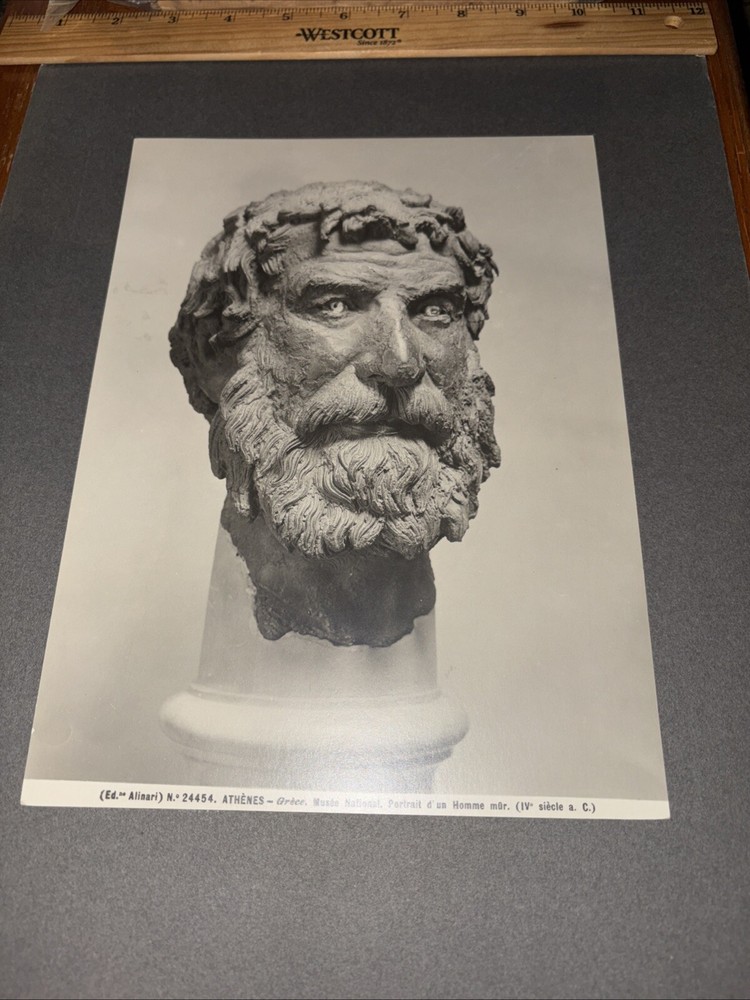 Antique Portrait of Philosopher Greek Sculpture Mounted Photo National Museum
