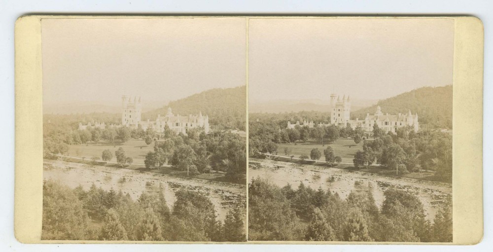 D1446~ SCOTLAND- GW Wilson Balmoral Castle c.1870s Stereoview