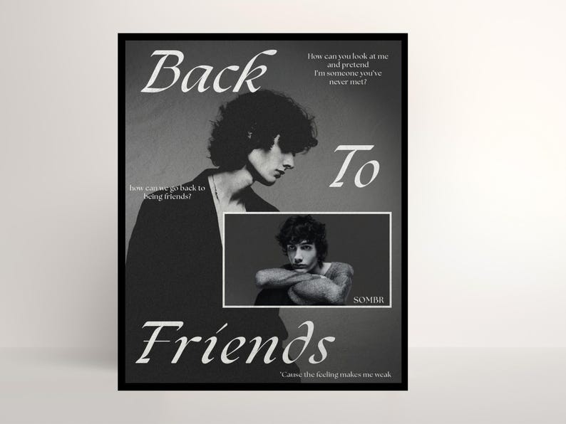 Indie Sombr Back to Friends Song Poster - Aesthetic Music Wall Art Print