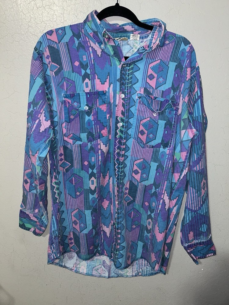 Saddlebrook Westernwear Mens Long Sleeve Button Down Shirt Size L