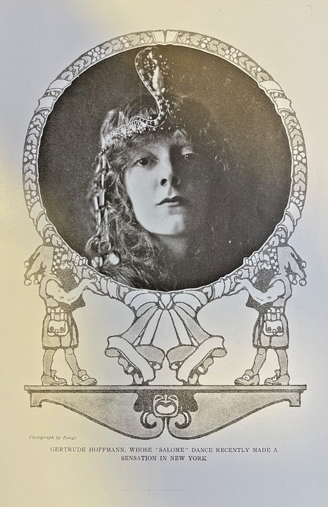 1908 Vintage Magazine Illustration Actress Gertrude Hoffman in Salome