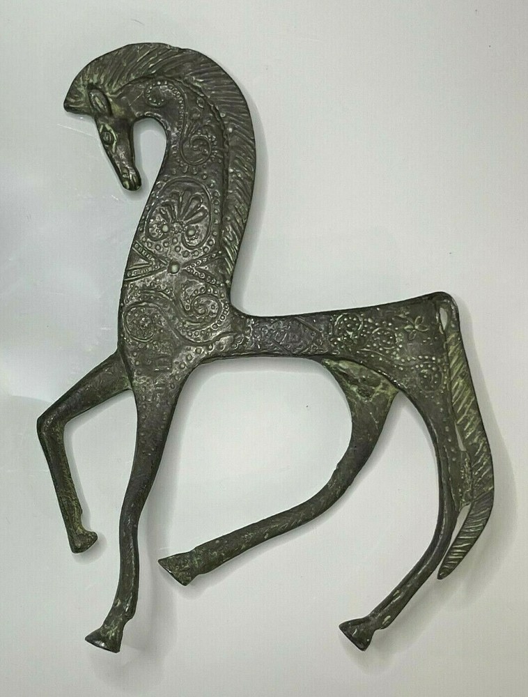 Vintage MCM Bronze Frederick Weinberg Style Etruscan Horse Sculpture
