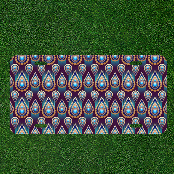 Custom Personalized Car License Plate With Seamless Pattern Pattern