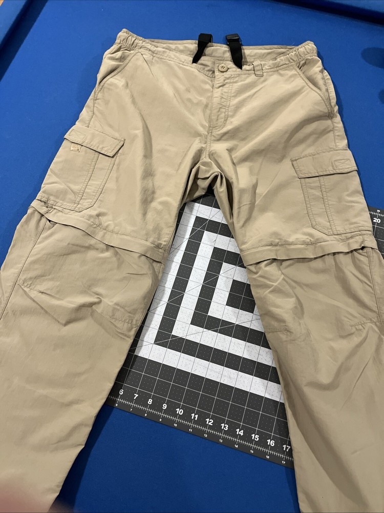 Eddie Bauer Travex Convertible Pants Mens L 36x30 Tan Shorts Hike Walk