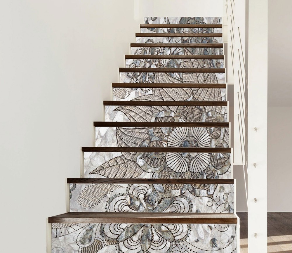 3D Elegant Floral AZ485 Stair Riser Decorative Vinyl Wallpaper Mural Kay