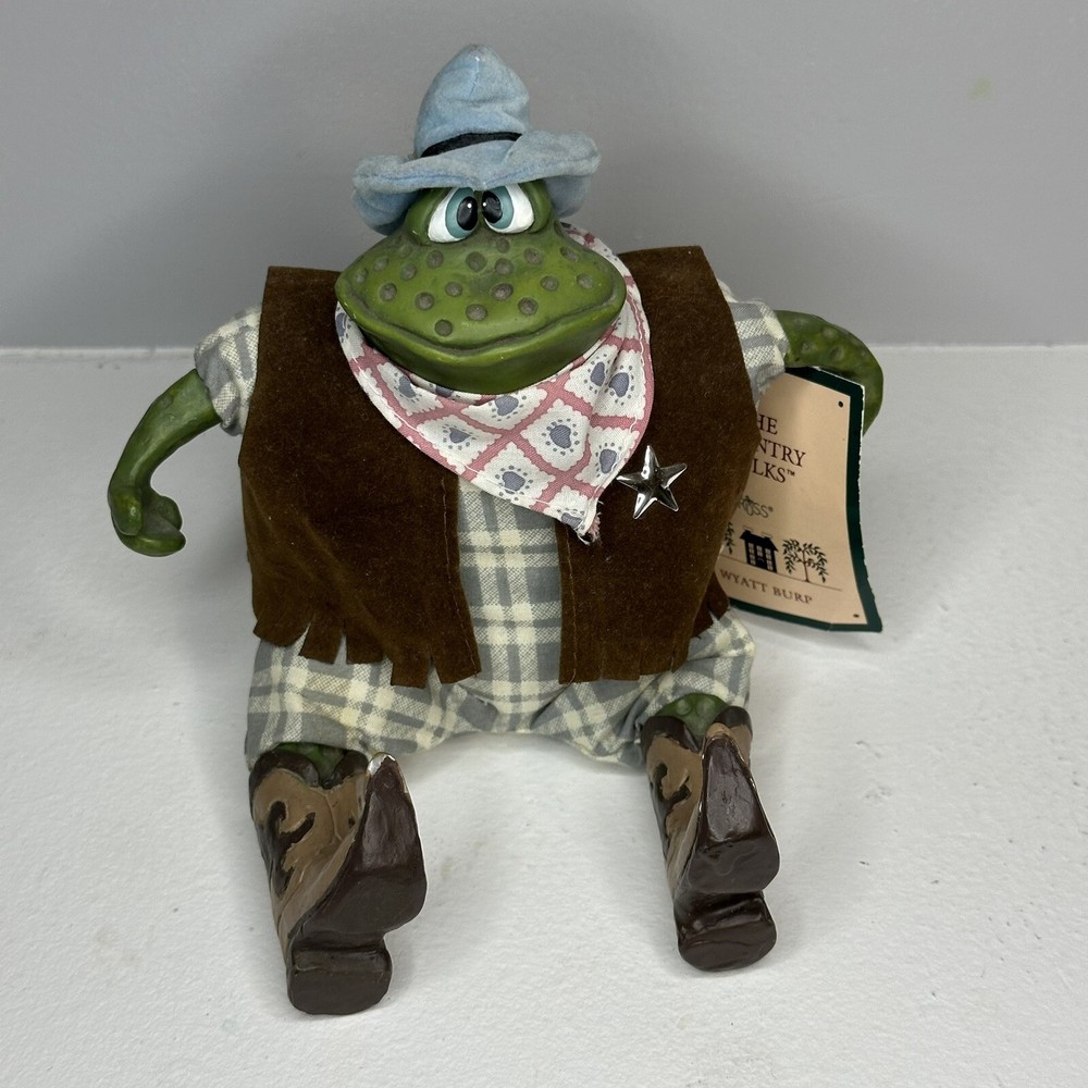 Russ Country Folks Wyatt Burp Sheriff Frog Kathleen Kelly Critter Factory w/Tag