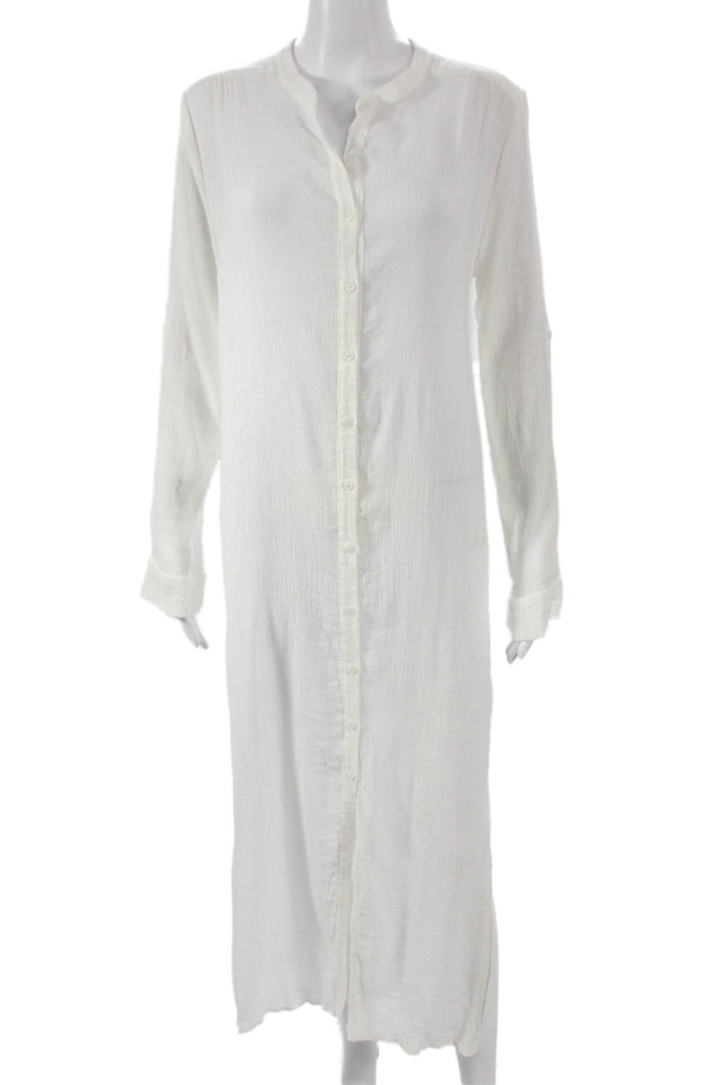 The Range Womens Shirt Dress White Collared Button Long Sleeve Midi Size SFree Shipping in US $100+ Orders | $6.95 Orders Below