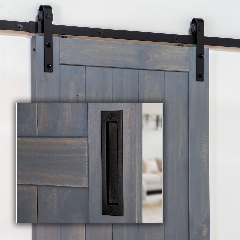 Ageless Iron BD_KIT_FLPULL Rustic Black Iron 78-3/4 Inch Barn - Grey