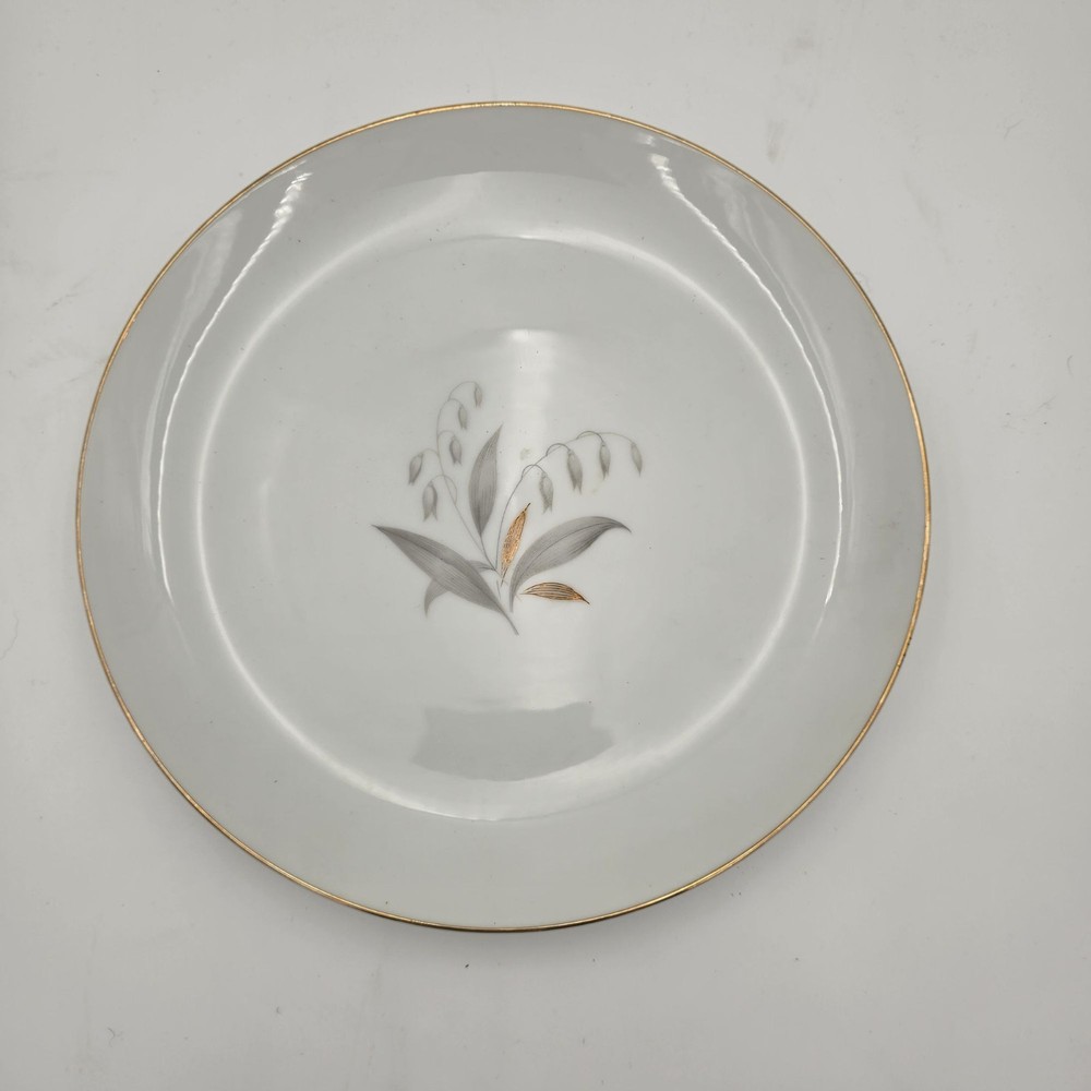 Kaysons Fine China Golden Rhapsody Dinner Plate White Gold Wheat Vintage