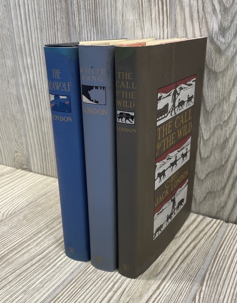 Jack London Set Of 3 Book of the Month Club White Fang SeaWolf Call of the Wild