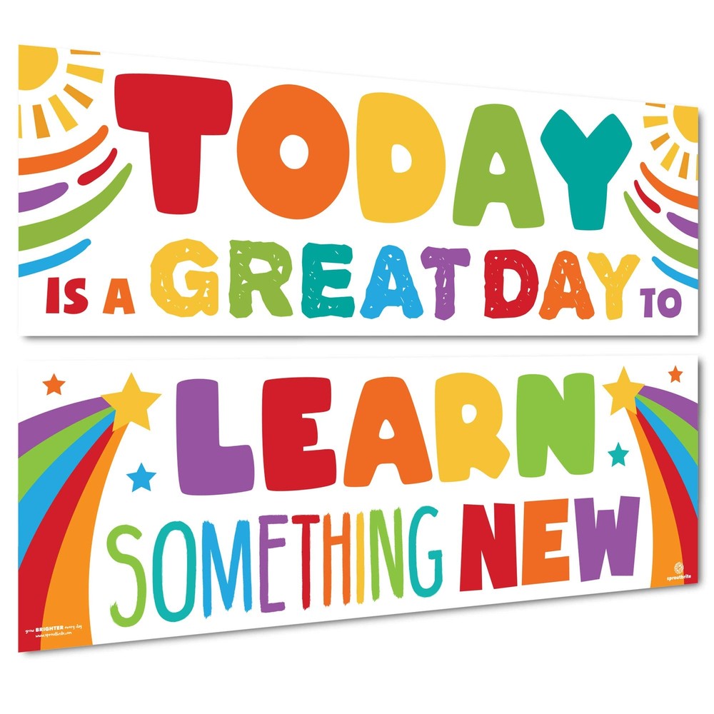 Sproutbrite Classroom Decorations - Banner Posters for Teachers - Bulletin Bo...