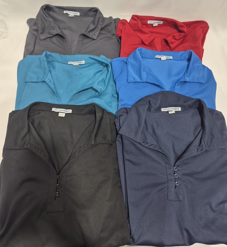 Lot Of 6  Port Authority Womens Core Classic Pique Polo Work Shirt XL