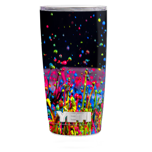 Skin Decal for Yeti 20 oz Rambler Tumbler Cup / Splash Colorful Paint