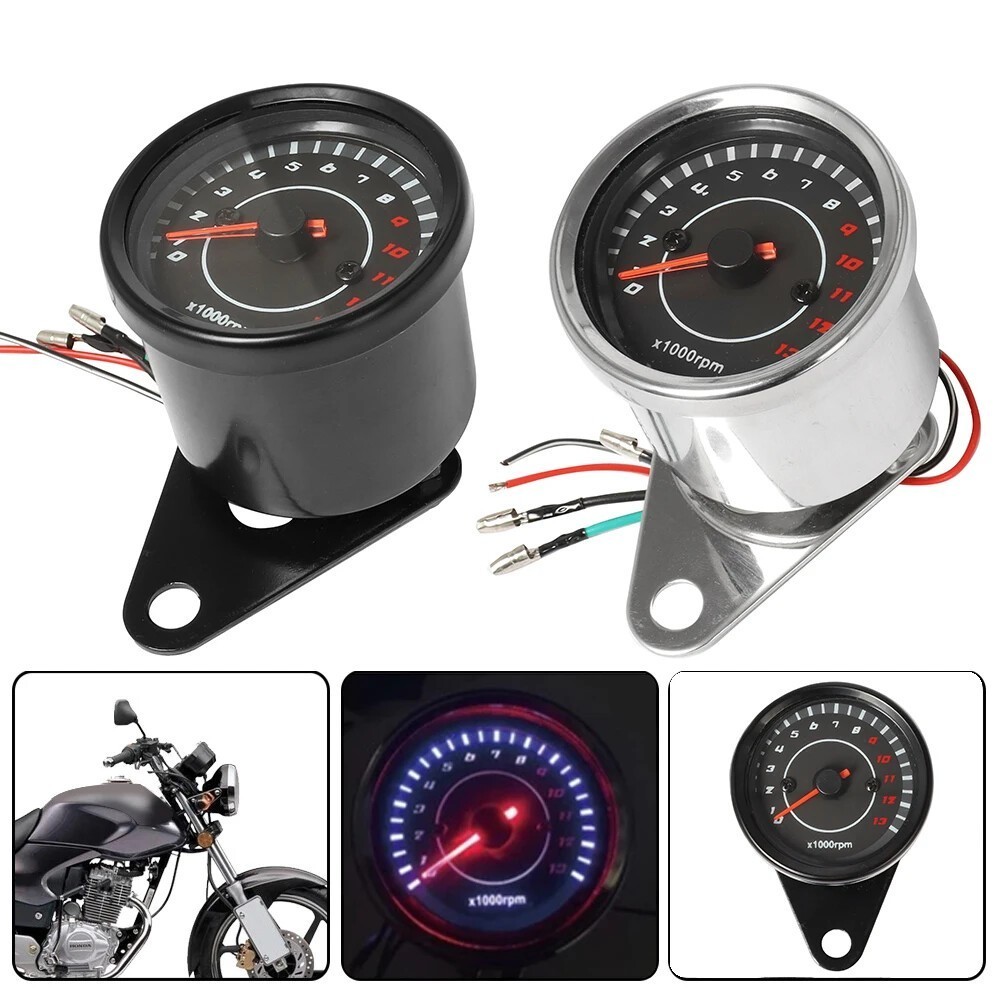 Motorcycle RPM Gauge with LED Backlight for All Motorcycles 12V Digital