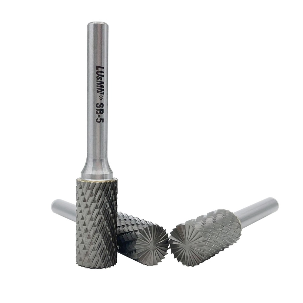 LU&MN SB-5 Tungsten Carbide Burr Cylinder Shape Double Cut Rotary Burrs File(...