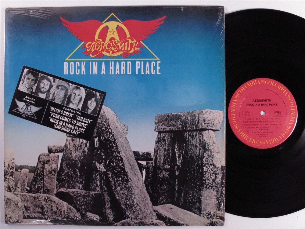 AEROSMITH Rock In A Hard Place COLUMBIA LP VG+/VG++ SHRINK f