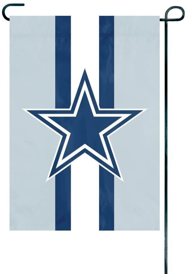 Dallas Cowboys Premium Garden Flag Banner Applique Embroidered Silver with...