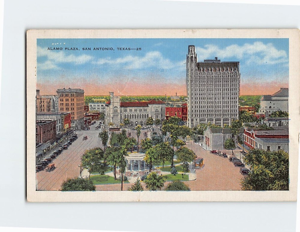 Postcard Alamo Plaza San Antonio Texas USA