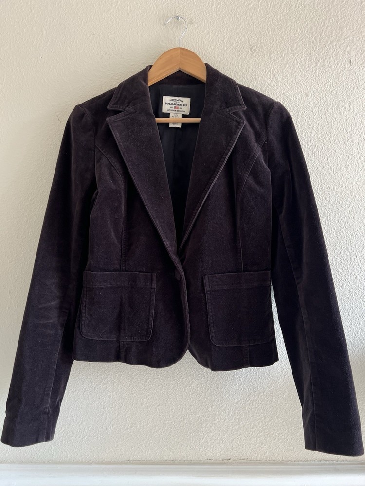 Vintage Polo Ralph Lauren Velvet Sport Blazer M Whimsigoth Vamp