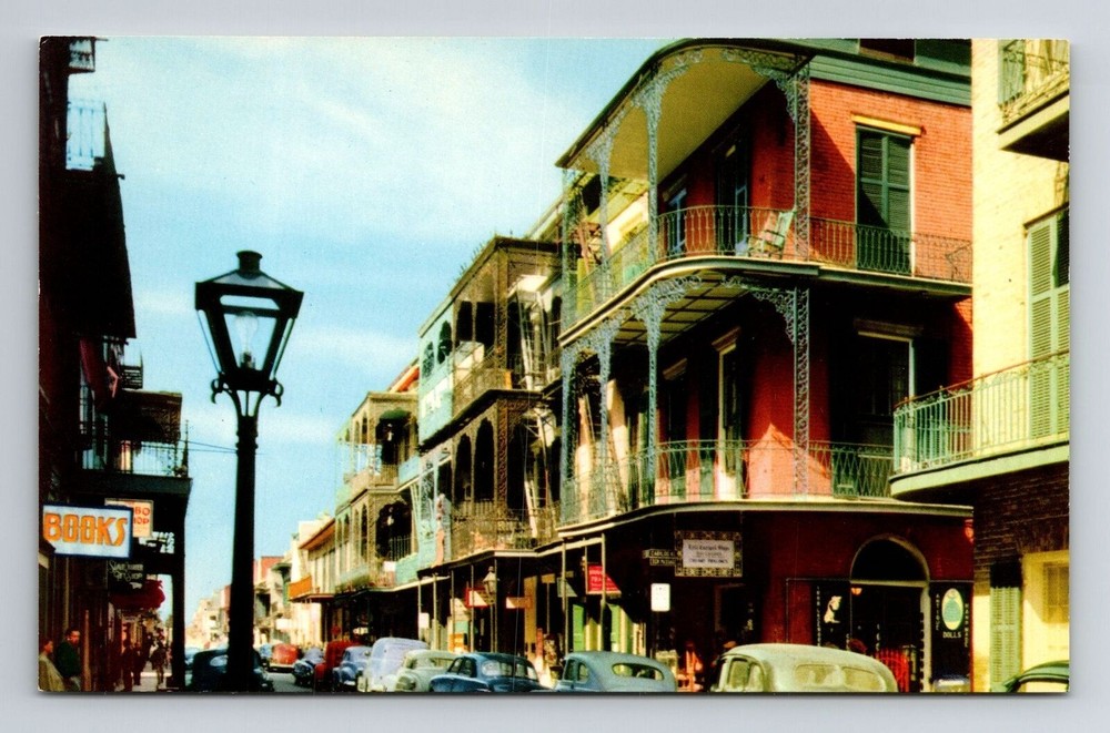 New Orleans LA-Louisiana, Saint Peter Street Vintage Souvenir Postcard