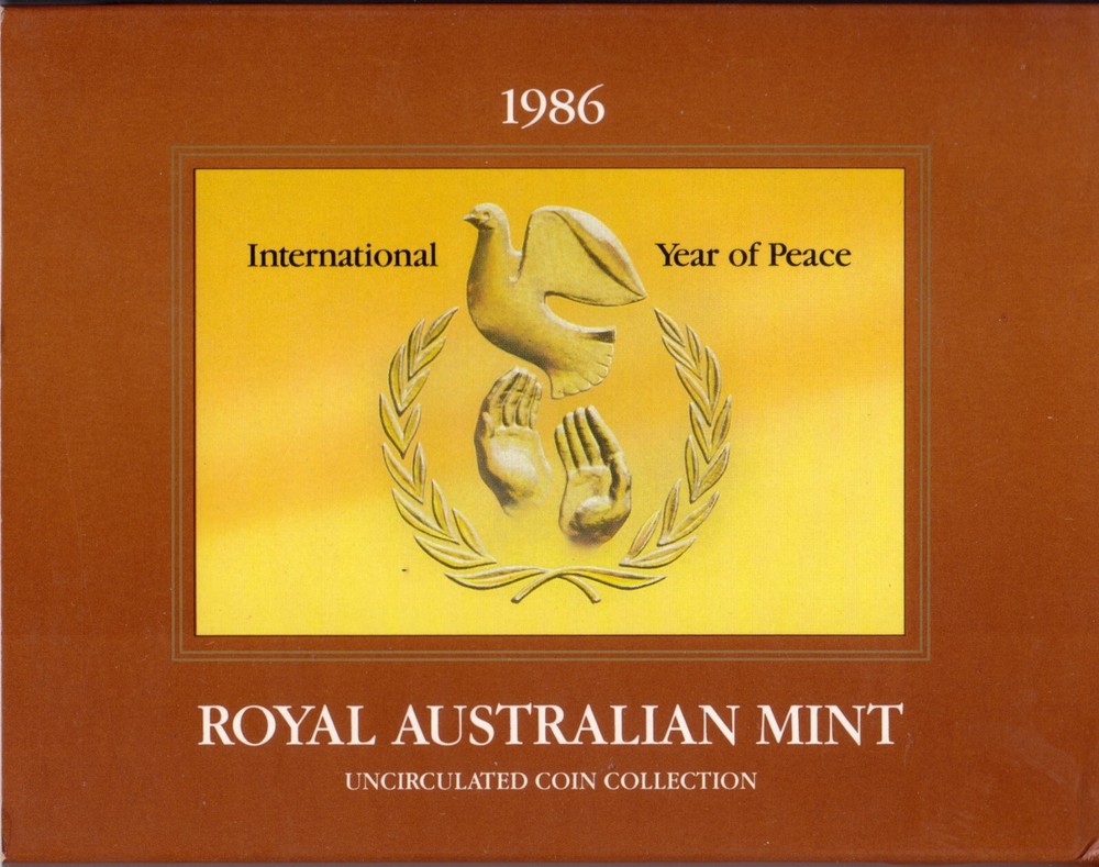1986 Royal Australian Mint Coin Mint Set - International Year of Peace